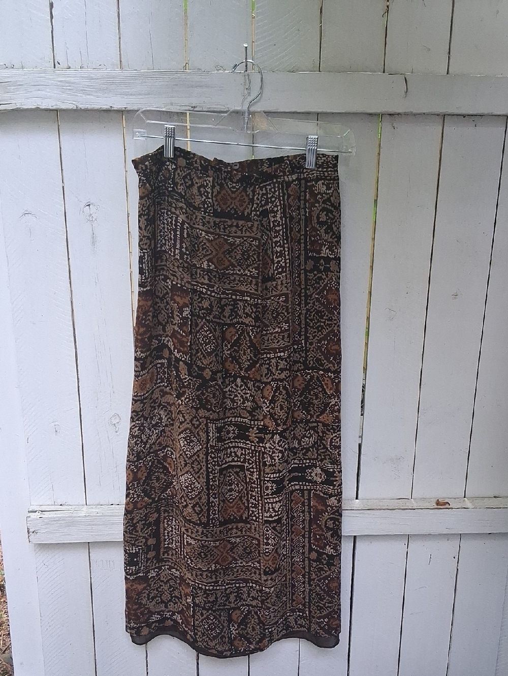 Neiman Marcus 100% Silk Brown Maxi Skirt